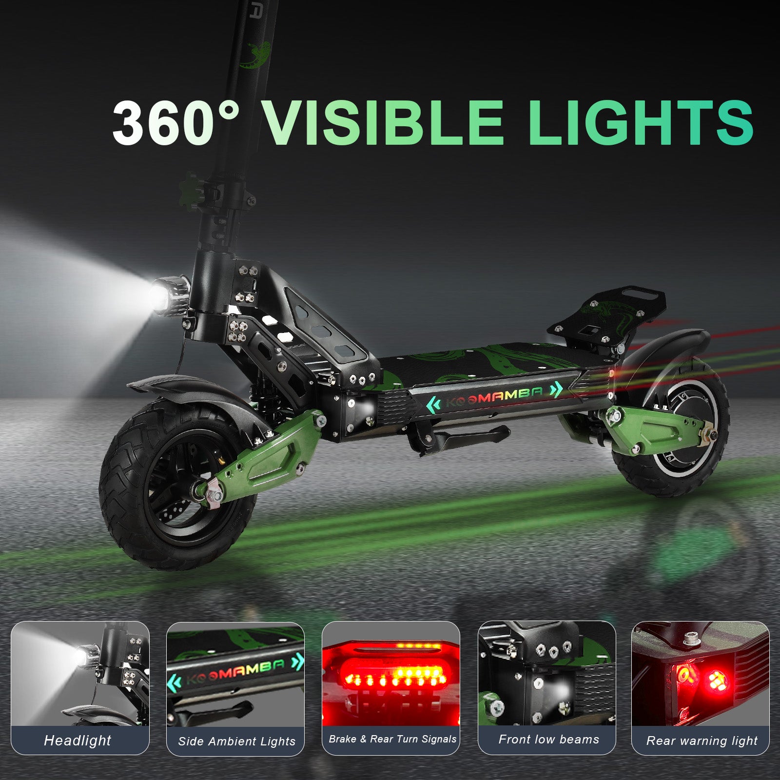 360° visible lights ,so safety